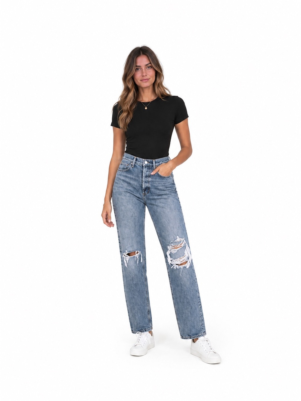 AGOLDE Distressed High Rise Jeans – Medium Wash | Size 25